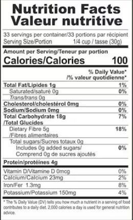 The Nutrition Facts of 24 Mantra Organic 7 Grain Methi Atta