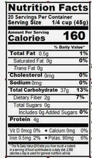 The Nutrition Facts of 24 Mantra Organic Basmati Brown Rice Small