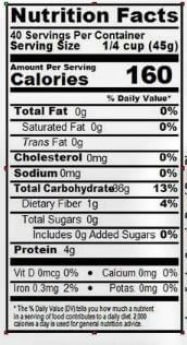 The Nutrition Facts of 24 Mantra Organic Ponni Raw Rice Big