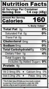 The Nutrition Facts of 24 Mantra Organic Ponni Raw Rice