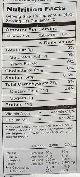 The Nutrition Facts of 24 Mantra Organic Rajma Himalayan 