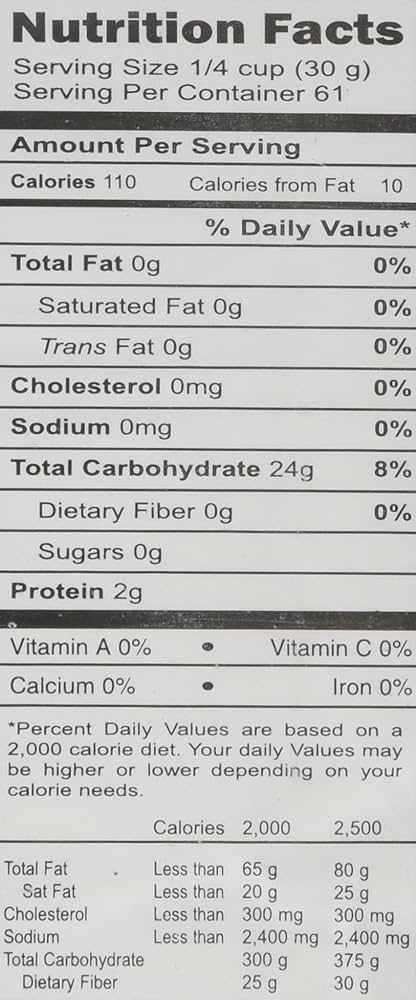 The Nutrition Facts of 24 Mantra Organic Rice Flour