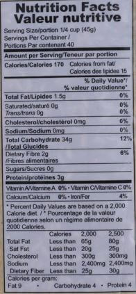 The Nutrition Facts of 24 Mantra Organic Sonamasuri Brown Rice