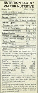 The Nutrition Facts of Aachi Meat Masala 