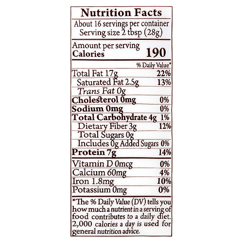 The Nutrition Facts of Achva Sesame Tahini 