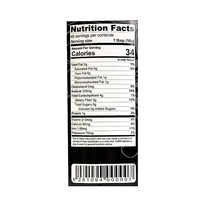 The Nutrition Facts of Adonis Zaatar Mix Traditional Lebanese 