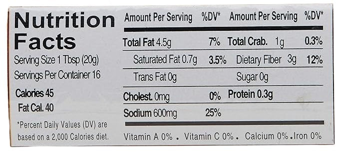 The Nutrition Facts of Ahmed Hyderabadi Lime Pickle ITU Grocers Inc.