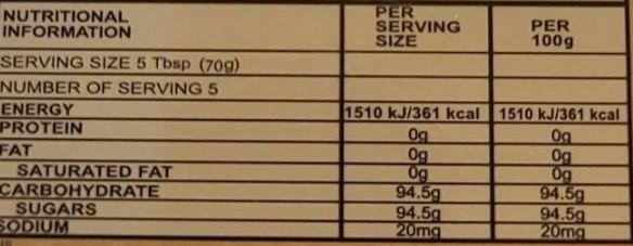 The Nutrition Facts of Ahmed Mango Jelly Crystals ITU Grocers Inc.