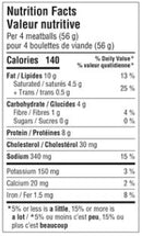 The Nutrition Facts of Al Safa Beef Meat Balls cooked 