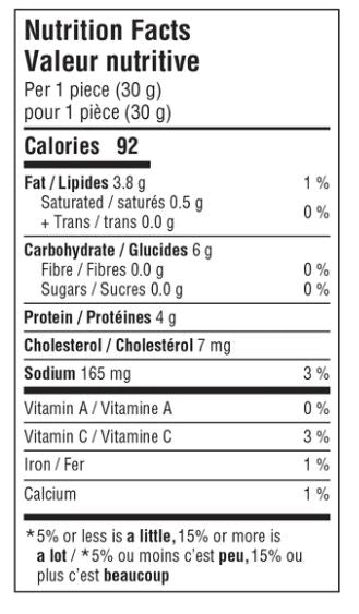 The Nutrition Facts of Al Safa Chicken Samosa (Hand Made) 
