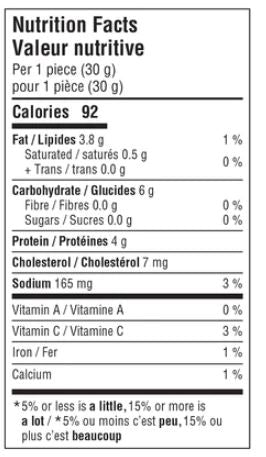 The Nutrition Facts of Al Safa Chicken Samosa 