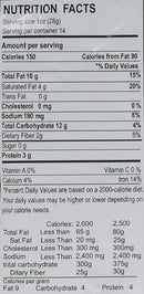 This is the Nutrition of Amma's Kitchen Madras Mixture.