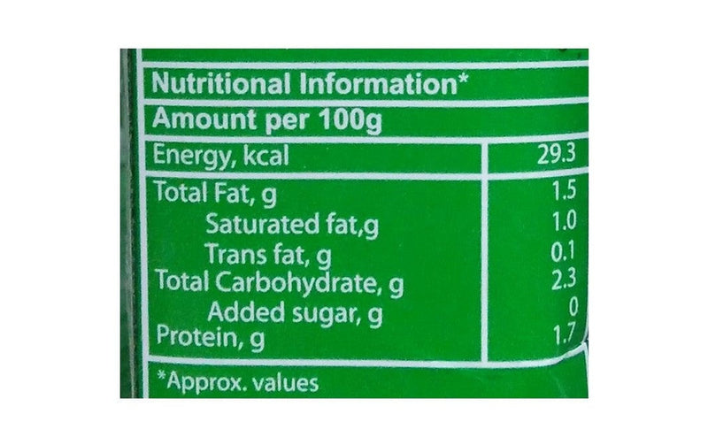 The Nutrition Facts of Amul Masti Spiced Butter Milk Small 
