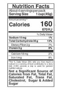 The Nutrition Facts of Anil Ragi Vermicelli