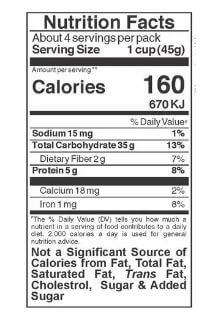The Nutrition Facts of Anil Ragi Vermicelli