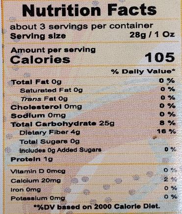 The Nutrition Facts of Asli Pomegranate Seed Powder 