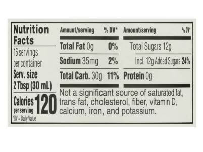 The Nutrition Facts of Aunt Jemima Original Syrup