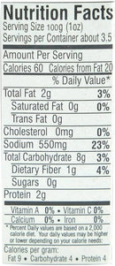 The Nutrition Facts of Badshah Kadhi Masala 