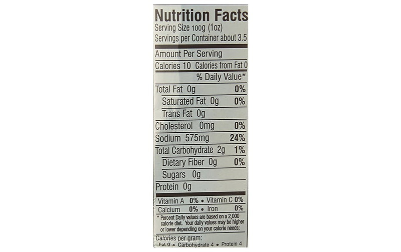 The Nutrition Facts of Badshah Pani Puri Masala 