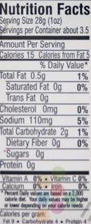 The Nutrition Facts of Badshah Undhia Masala 