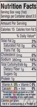 The Nutrition Facts of Badshah Vegetable Subji Masala 