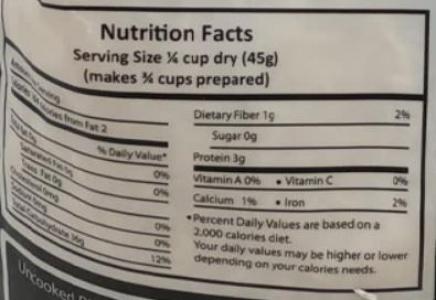 The Nutrition Facts of Bahar Extra Long Basmati Rice