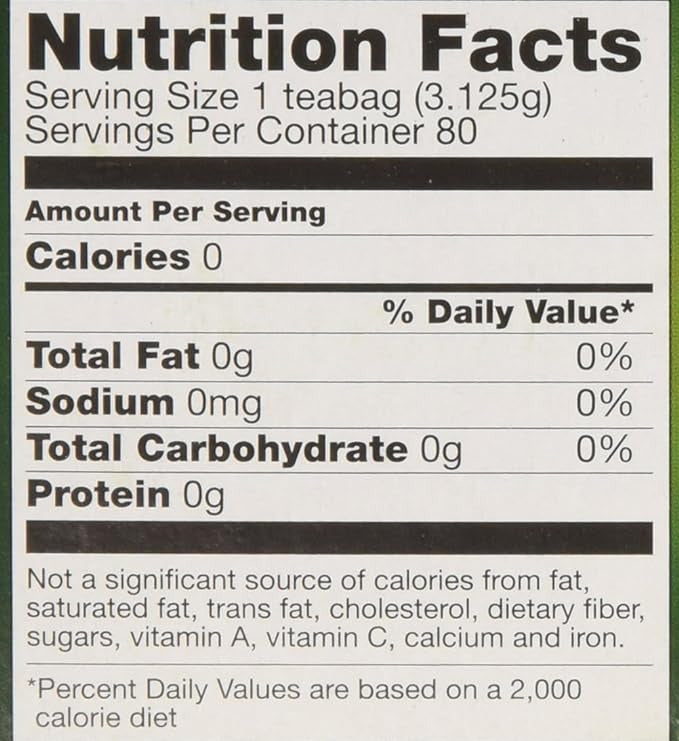 This is the Nutrition of Barry`s Tea.
