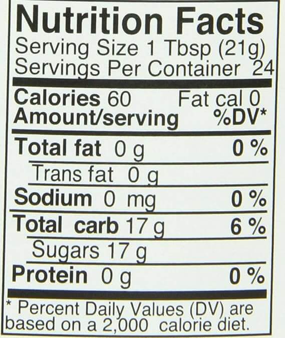The Nutrition Facts of Breitsamer Raw Honey Rapsflower Blossom