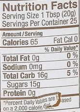 The Nutrition Facts of Breitsamer Sunflower Raw Honey Jar 