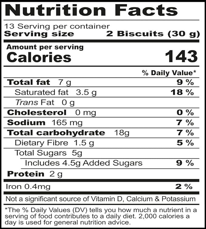 This is the Nutrition of Britannia Digestive Biscuits- Sugar Free.