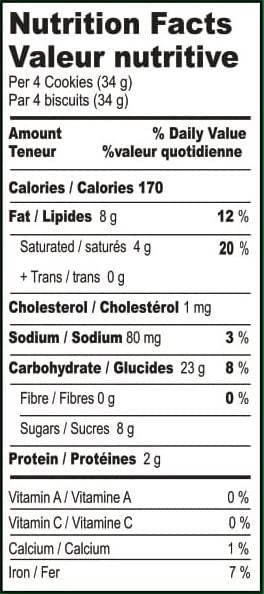 This is the Nutrition of Britannia Good Day Pista-Almond Cookie.