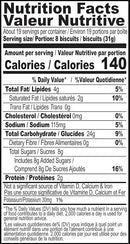 This is the Nutrition of Britannia Tiger Glucose Biscuits.