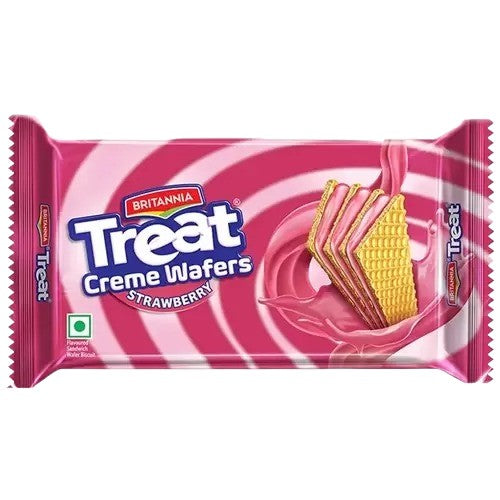 Britannia Treat Creme Wafers Strawberry MirchiMasalay