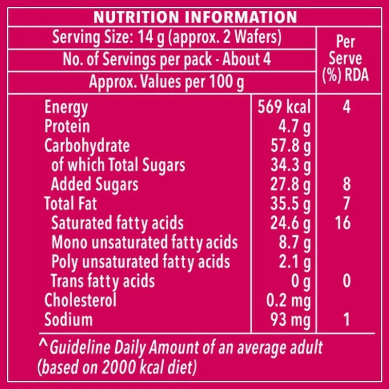 This is the Nutrition of Britannia Treat Strawberry Cookies.