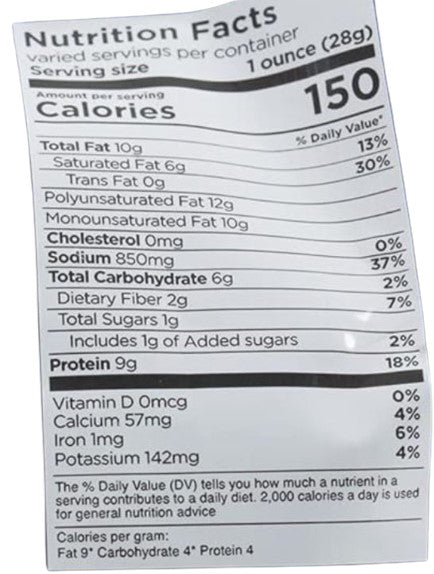 This is the Nutrition of Castania Pumpkin Seeds