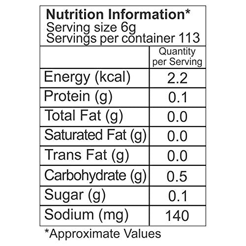 The Nutrition Facts of Ching's Green Chilli Sauce Large 