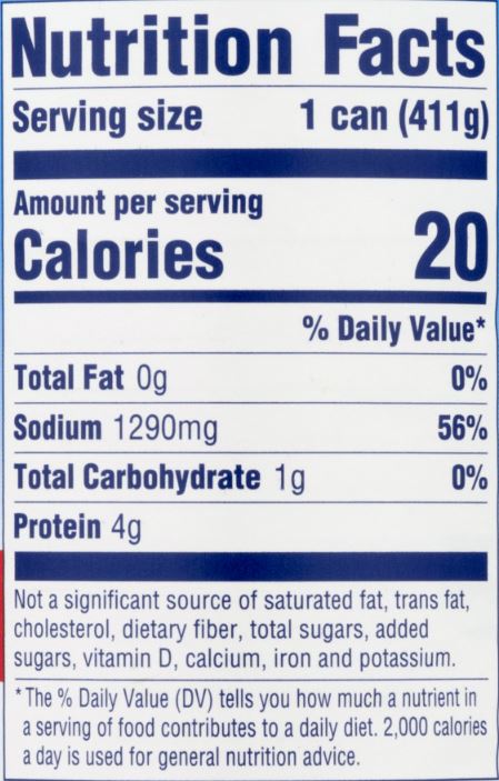 The Nutrition Facts of College Inn Beef Broth 