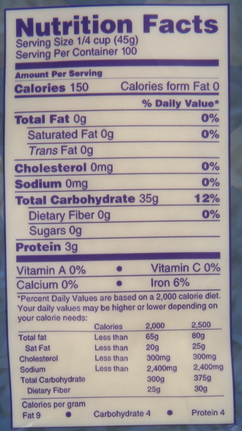 The Nutrition Facts of Daawat Ultimate Basmati Rice