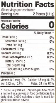 The Nutrition Facts of Dabur Hajmola Regular