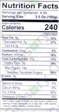 The Nutrition Facts of Daily Delight Sukhiyan 