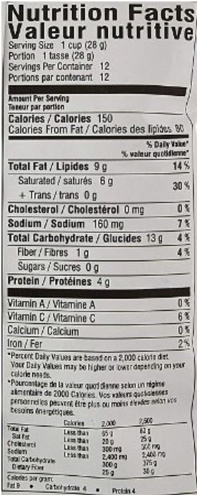 This is the Nutrition of Deep All In One.