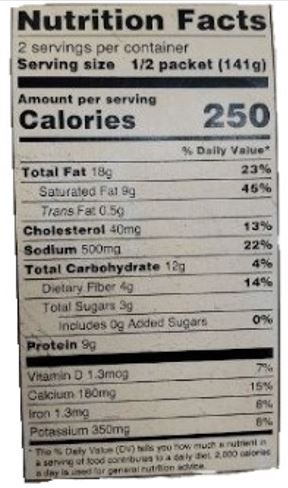 The Nutrition Facts of Deep Aloo Matar
