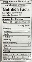 The Nutrition Facts of Deep Amchur slice 