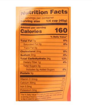 The Nutrition Facts of Deep Basmati Rice Small