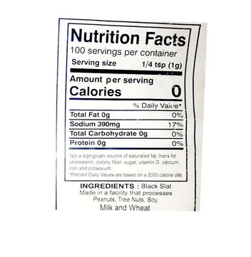 The Nutrition Facts of Deep Black Salt 