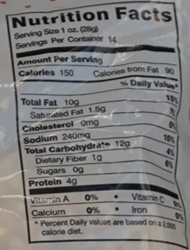 This is the Nutrition of Deep Boondi.