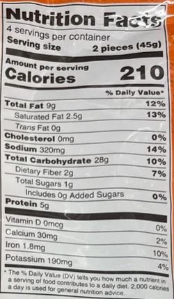 This is the Nutrition of Deep Chorafali Khakhara.