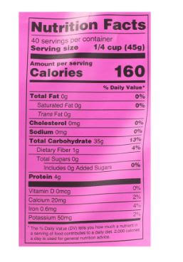 The Nutrition Facts of Deep Extra Long Grain Basmati Rice Small