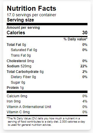 The Nutrition Facts of Deep Garlic Paste 