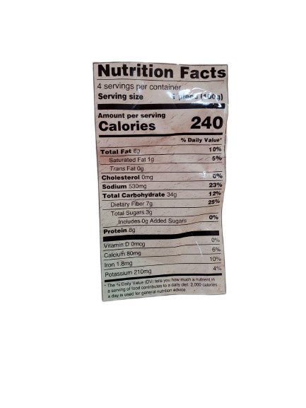 The Nutrition Facts of Deep Gobi Paratha (4pcs) 